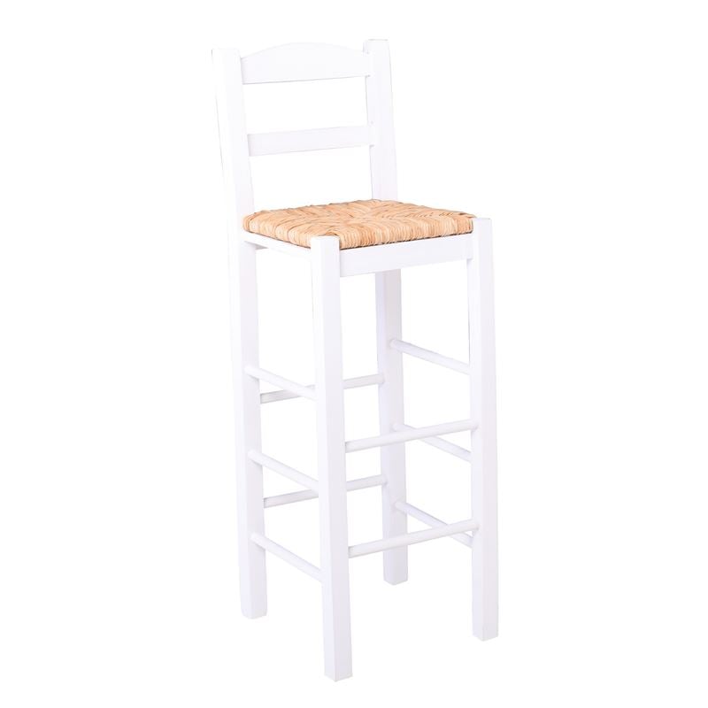 Бар стол, SIFNOS, Бял, Дърво, 36х37х107см.