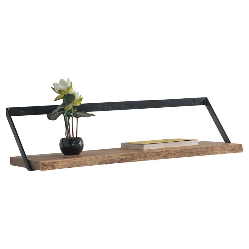 Рафт, WALL-1, Натурален, Дърво, 80х25х20см.