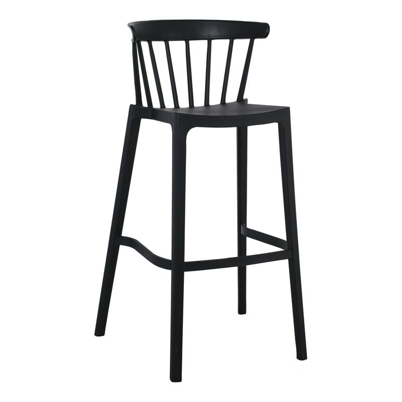 Бар стол, WEST, Черен, Пластмаса, 54х51х103см.