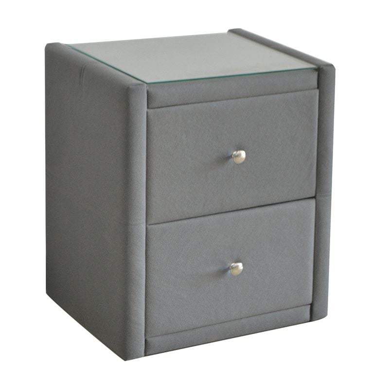 Нощно шкафче, WILTON, Сив, Текстил, 46х41х57см.