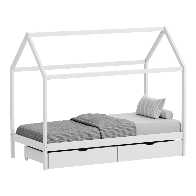 Детско Монтесори Легло, Mellin, Бял, Дърво, 90х190см.