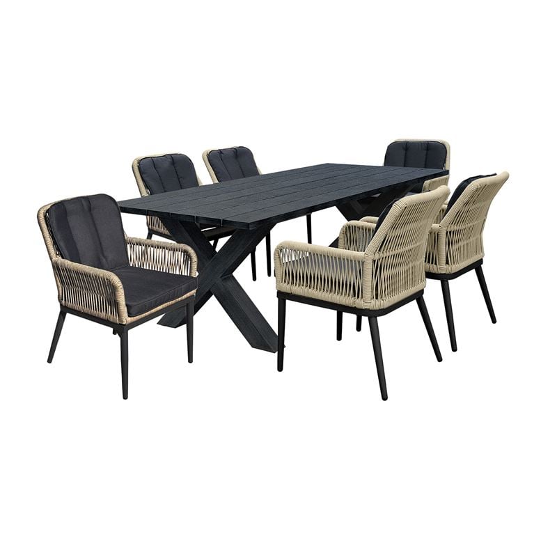 Градински комплект, ALLEY, Натурален, Алуминий, 180х94х7262см.