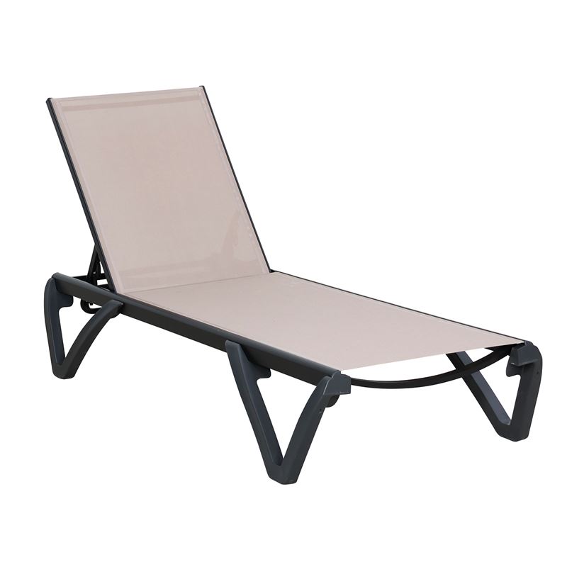 Шезлонг, CAPRI, Капучино, Текстил, 68х190х30см.