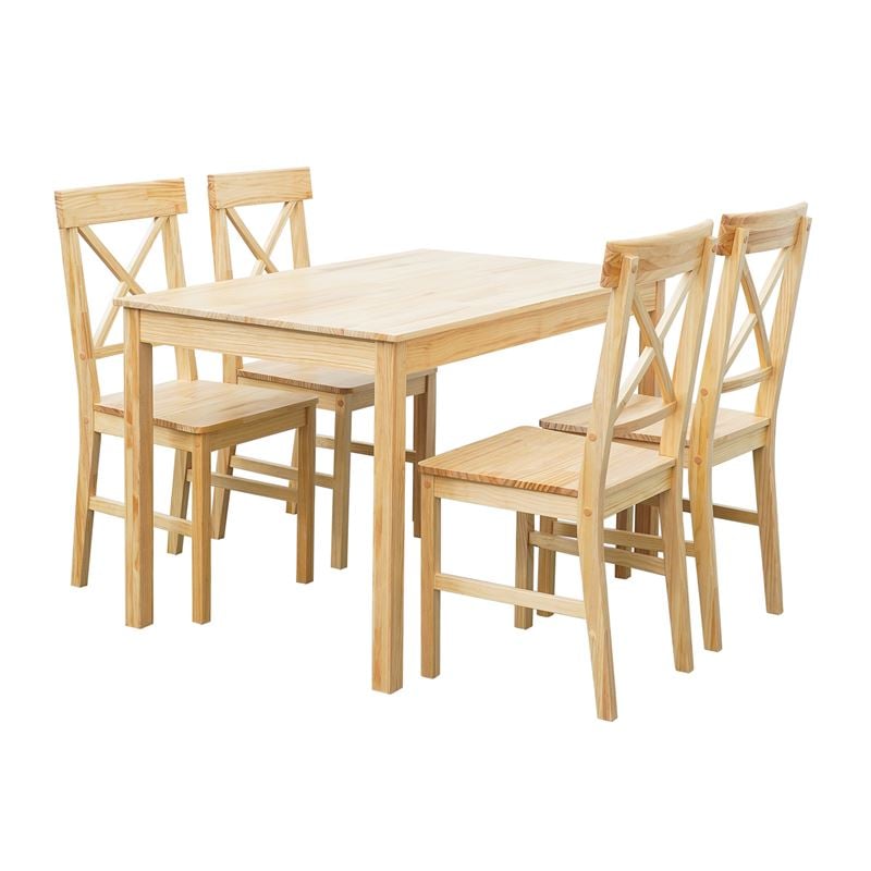 Комплект, DAILY, Натурален, Дърво, 118х74х4см.