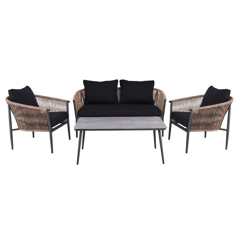 Градински комплект, GASBA, Сив, Алуминий