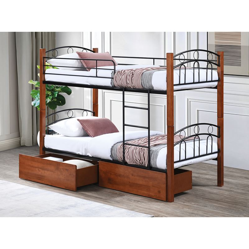 Двуетажно легло, NORTON, Орех, Метал, 97х201х160см.