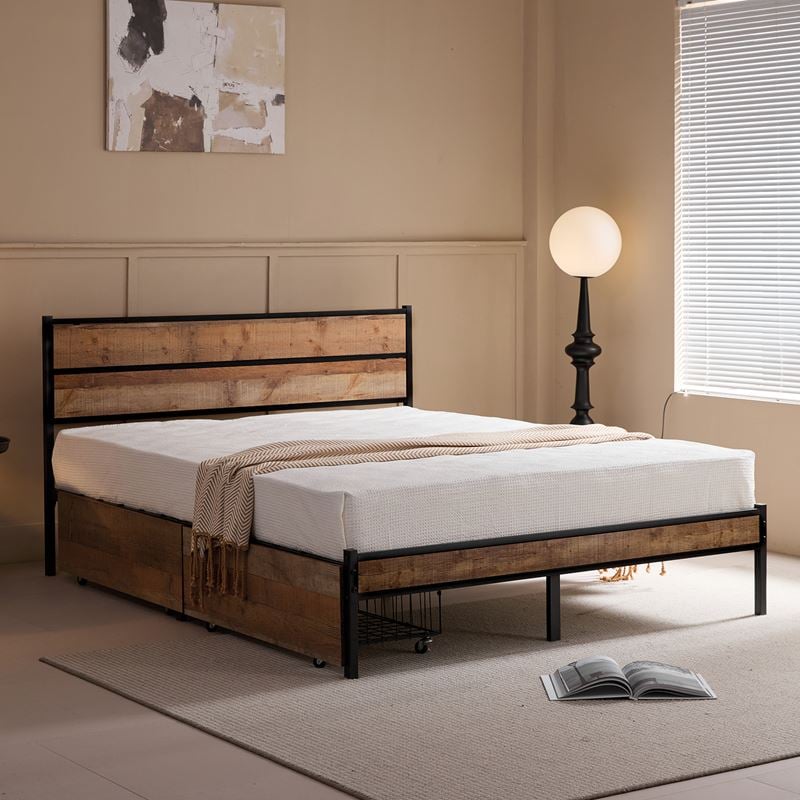 Легло, PALLET, Орех, Мдф, 162х207х95см.