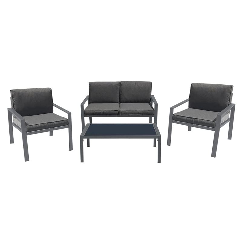 Градински мебели, RIVIAN Set, Антрацит, Метал, 90х50х120см.