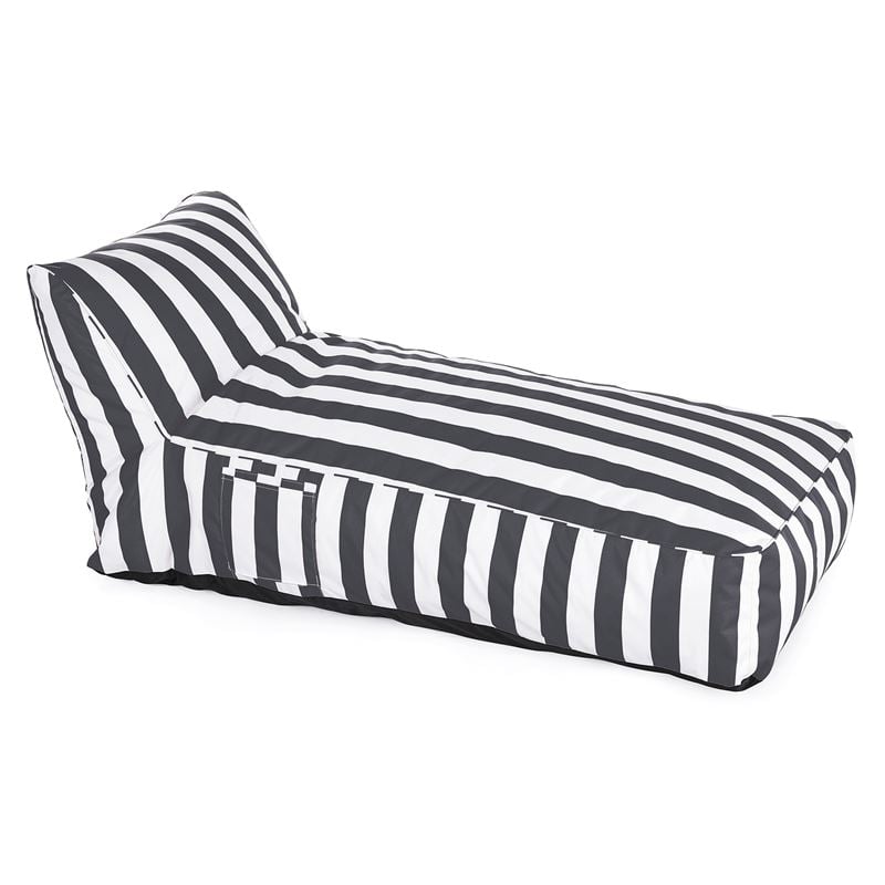 Пуф, TACO, Бял/Черен, Текстил, 70х150х65см.