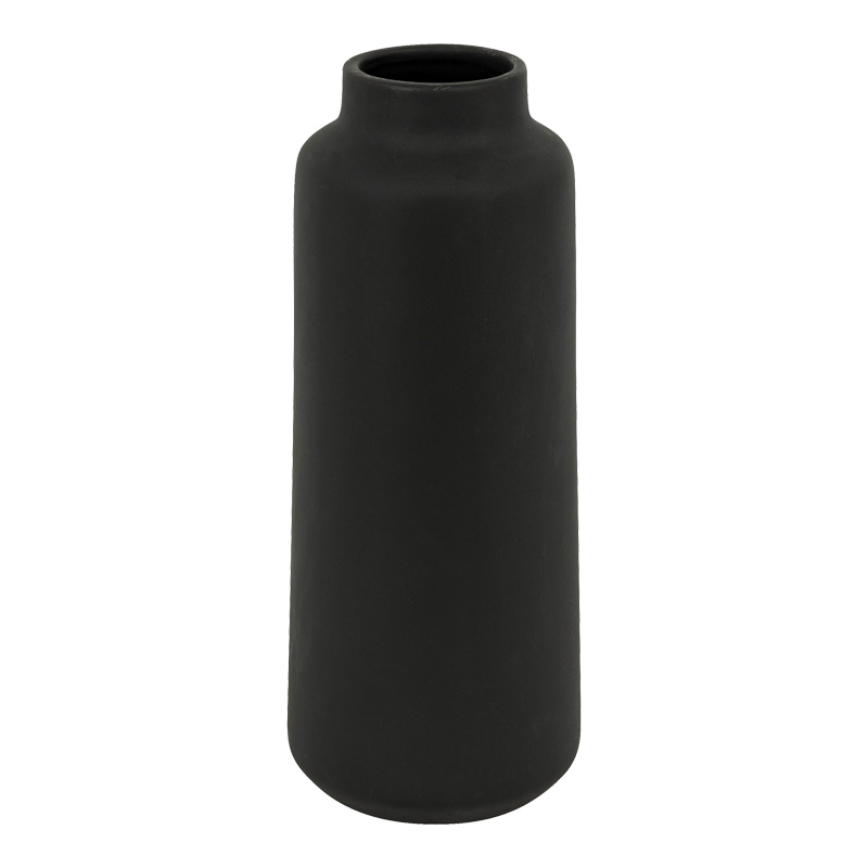 Ваза, Bender, Черен, Керамика, 12х12х30см.