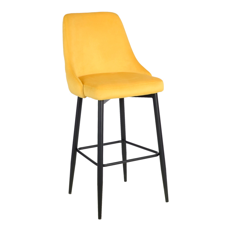 Стол, Zedna, Жълт, Кадифе, 52х57х111см.