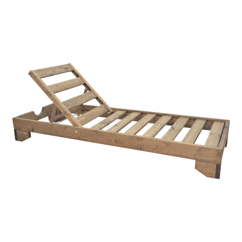 Шезлонг, Fendy, Орех, Дърво, 71.5х200х24см.