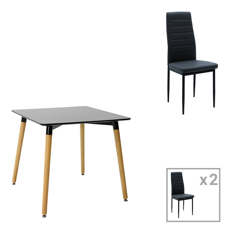 Комплект маса, Natali-Parker, Натурален, Мдф, 80х80х76см.