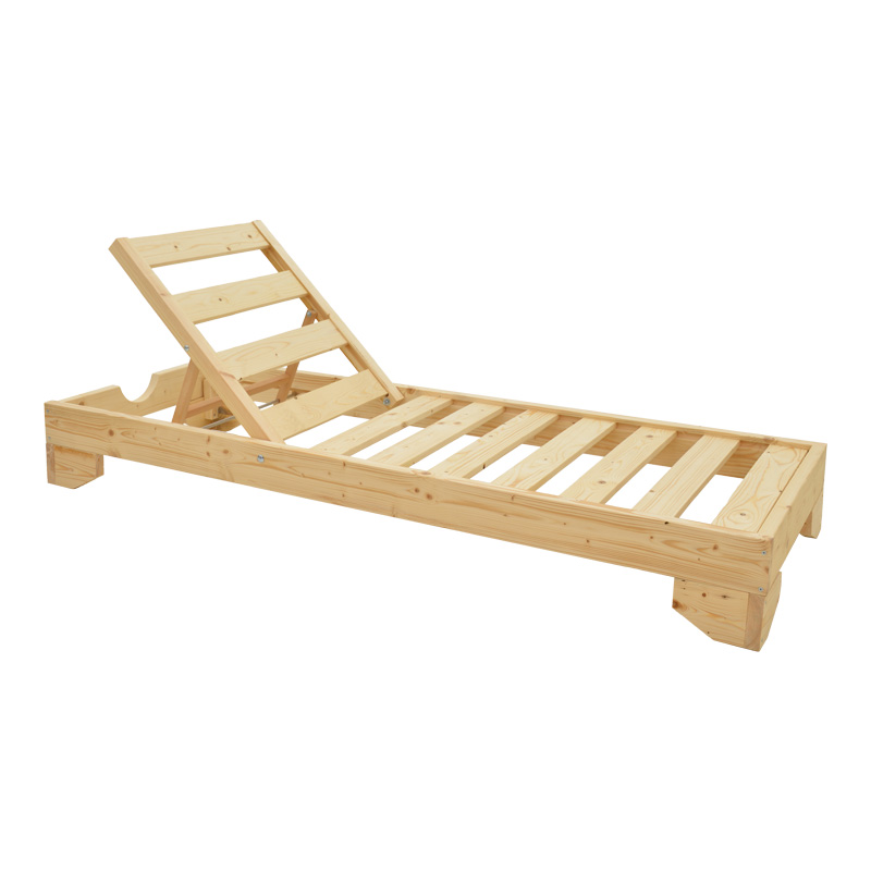 Шезлонг, Fendy, Натурален, Дърво, 71.5х200х24см.
