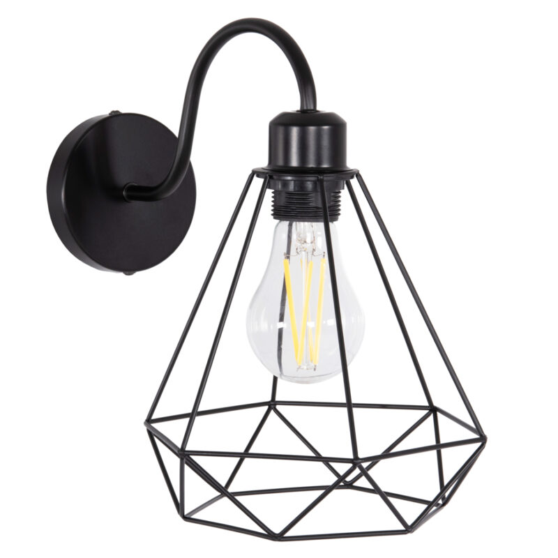 Лампа, Milid, Черен, Метал, 20х27х28см.