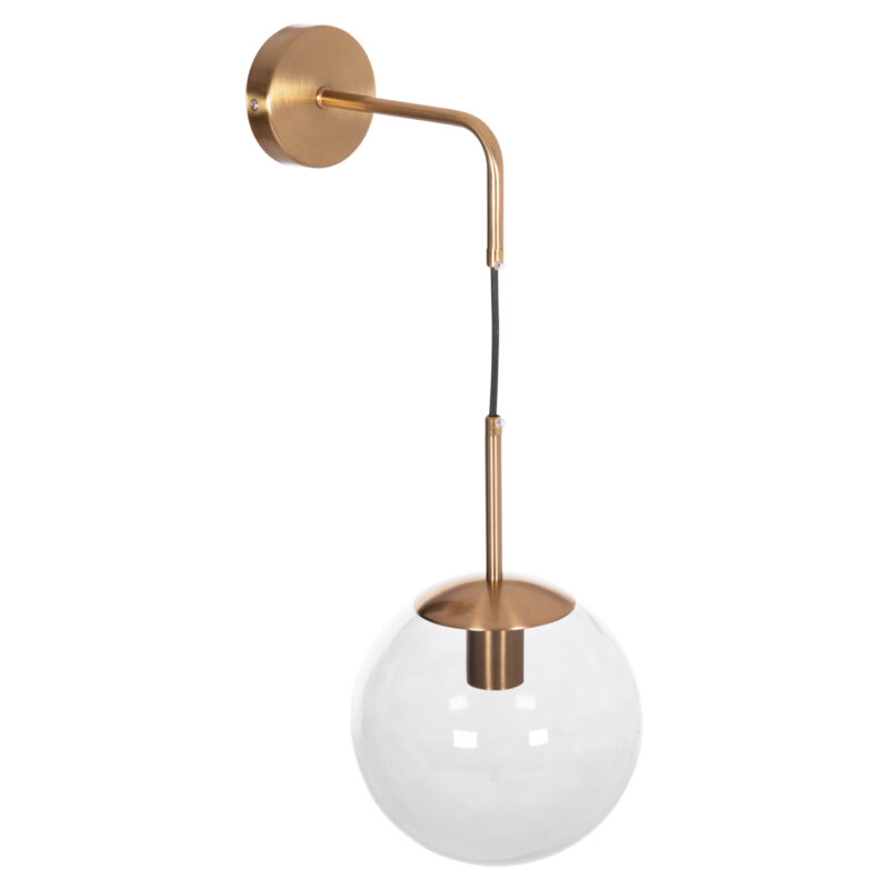 Лампа, Gyda, Златист, Метал, Стъкло, 18х28х55см.