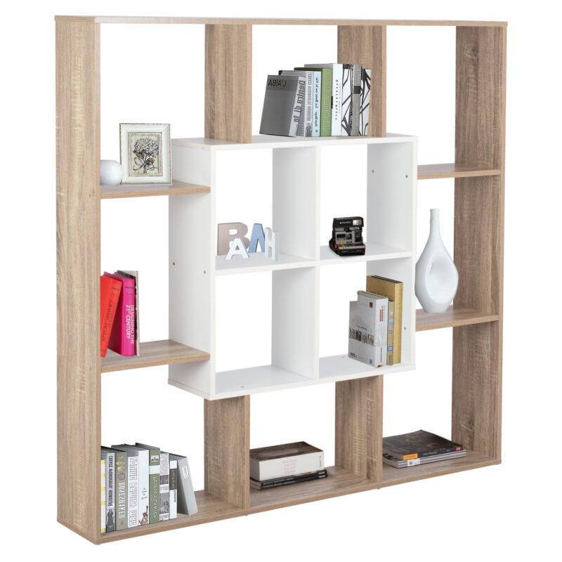 Библиотека, Brody, Бял, Пдч, 136х22х136см.