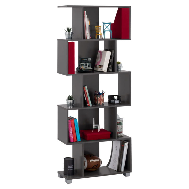 Библиотека, HM2385.10, Сив, Пдч, 70х25х177см.