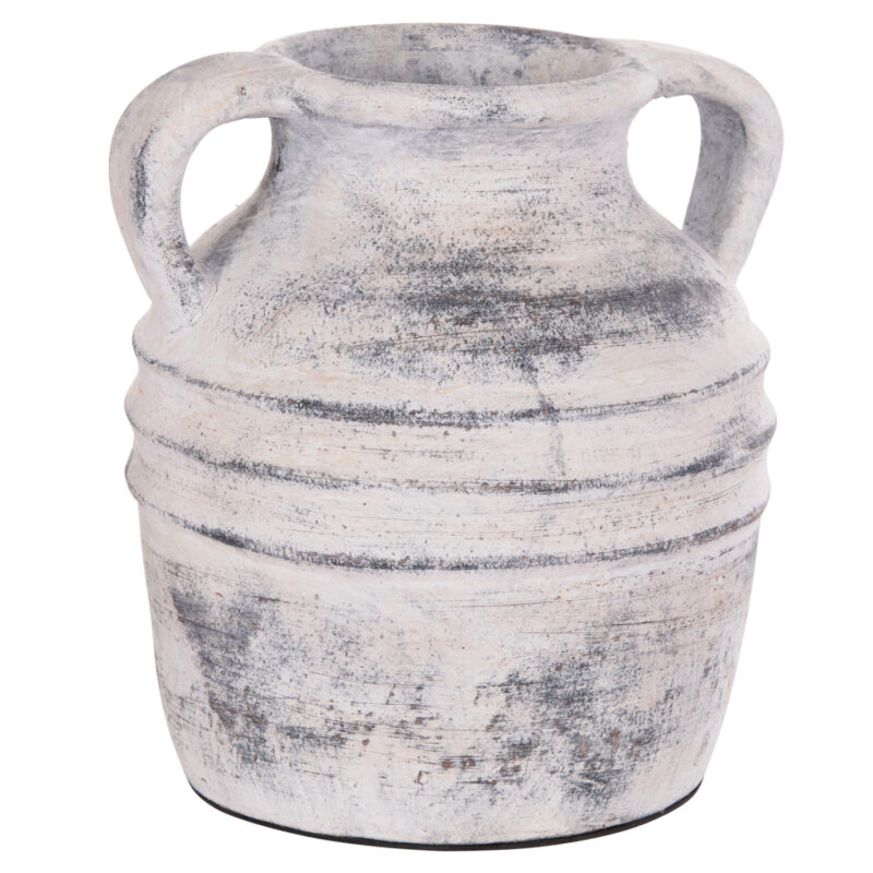 Ваза, Vermo, Сив, Керамика, 21х22см.