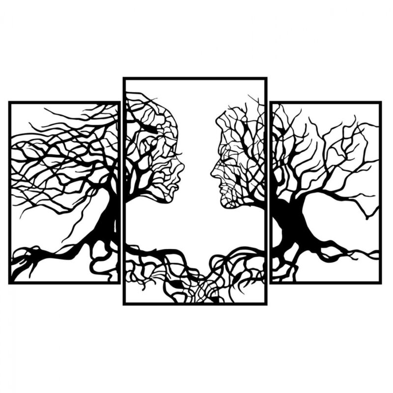 Декорация за стена, HM7211, Черен, Метал, 116х71см.