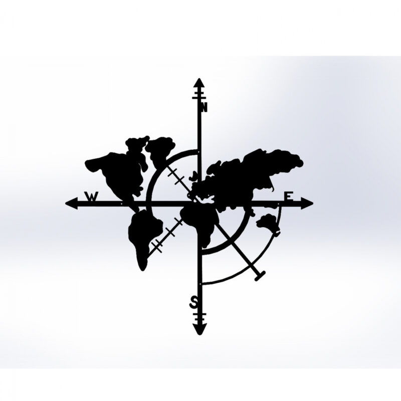 Декорация за стена, HM7214, Черен, Метал, 48х50см.