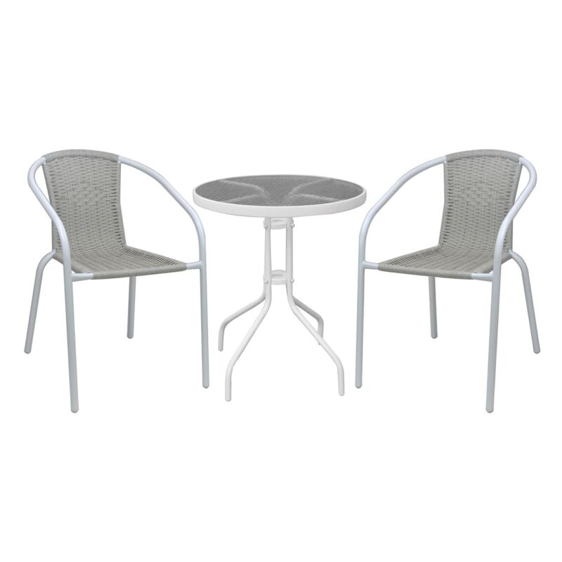 Градински комплект, BALENO-W, Бял, Метал, 60х7052х60см.