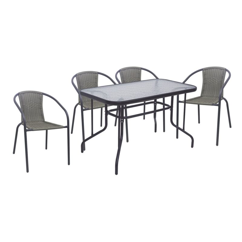 Градински комплект, BALENO-W, Антрацит, Метал, 110х60см.