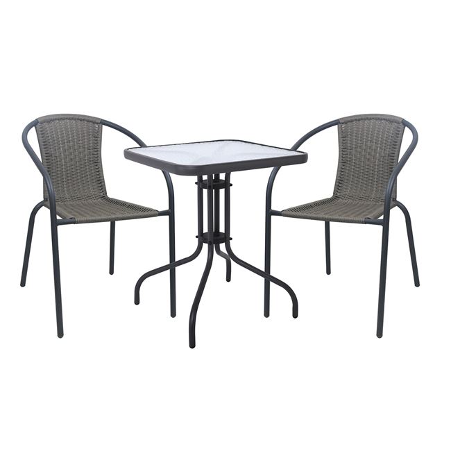 Градински комплект, BALENO-W Set, Антрацит, Метал, 70х70х7052см.