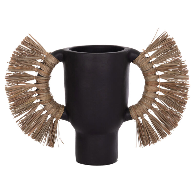 Ваза, Alica, Черен, Растителни влакна, 64х22х38см.