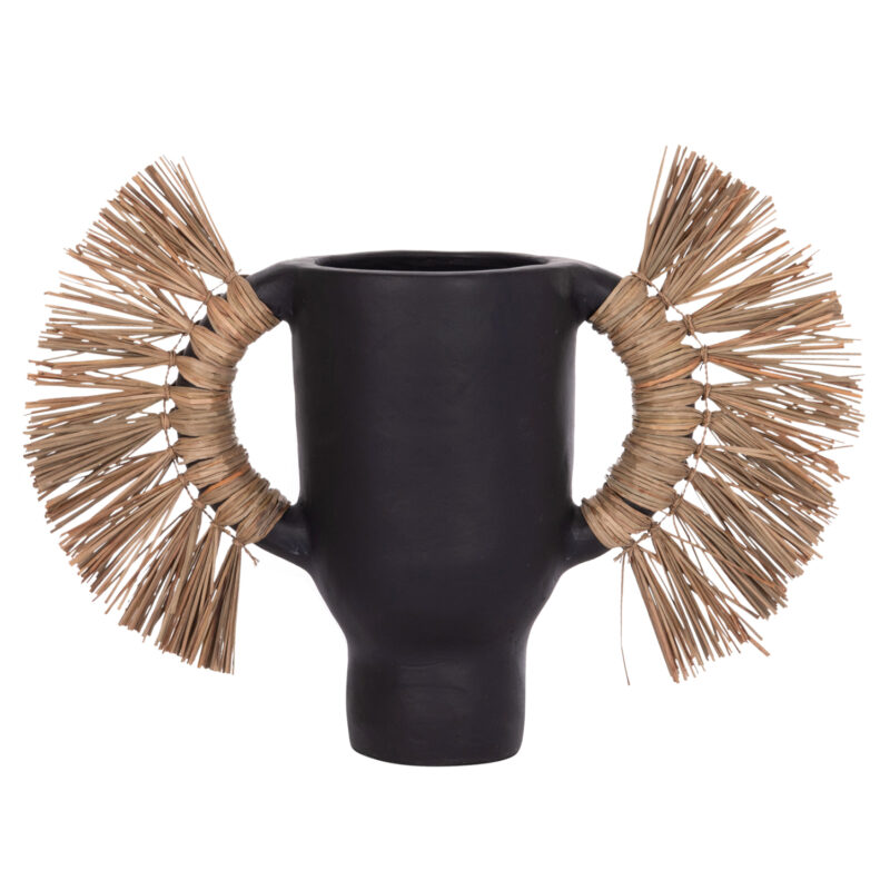 Ваза, ALICA, Черен, Керамика, 55х19х34см.