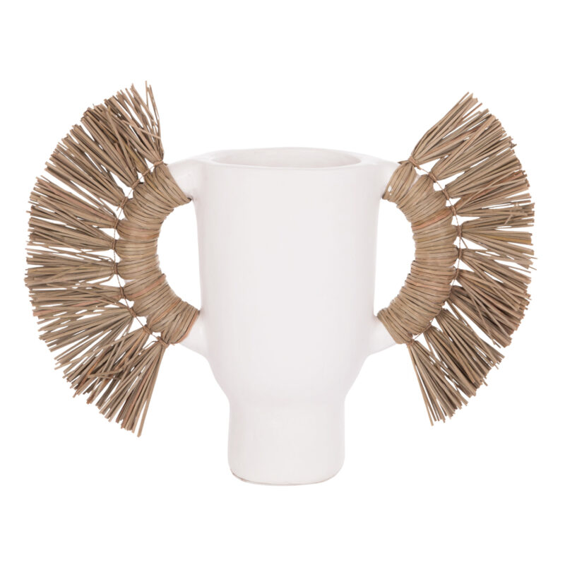 Ваза, ALICA, Бял, Керамика, 55х19х34см.