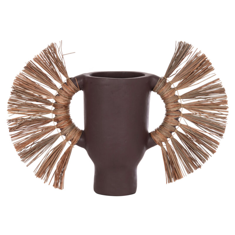 Ваза, Alica, Кафяв, Керамика, 55х19х34см.
