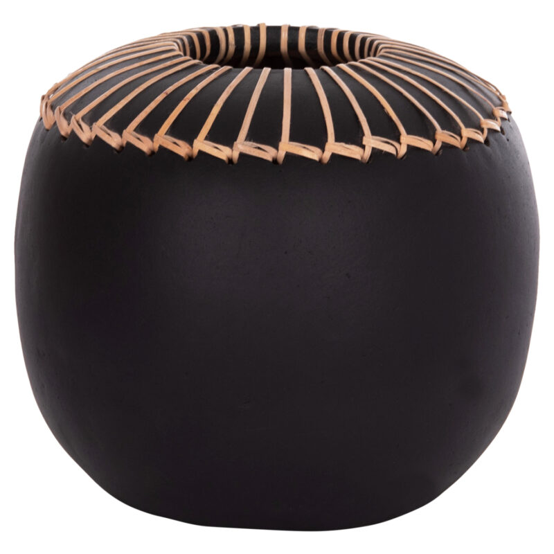 Ваза, Lennoх, Черен, Няма, 22х20см.