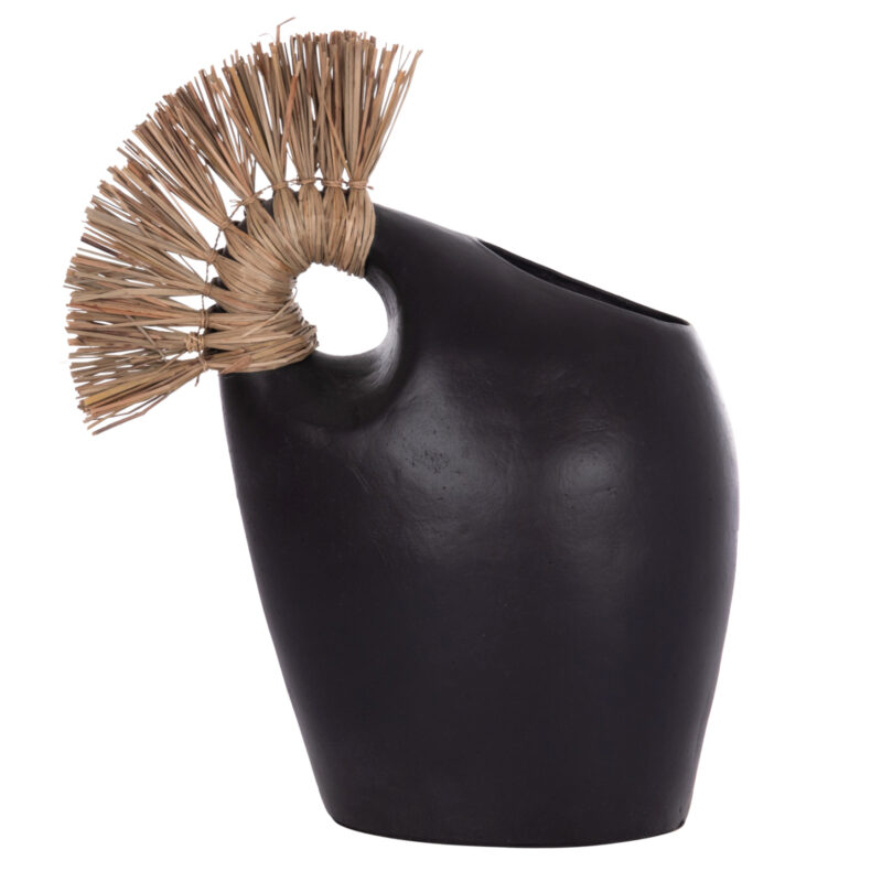 Ваза, ALICA2, Черен, Керамика, 44х18х50см.