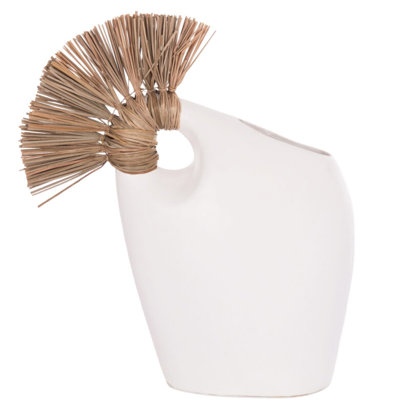 Ваза, ALICA2, Бял, Керамика, 44х18х50см.