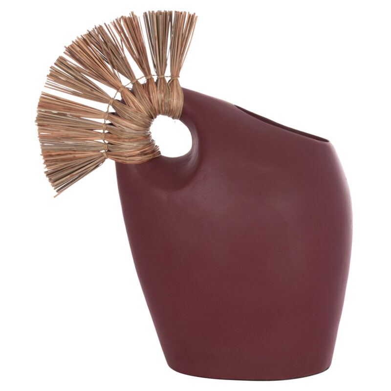 Ваза, ALICA2, Червен, Керамика, 44х18х50см.