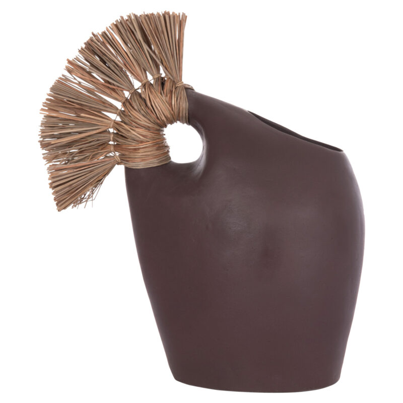 Ваза, ALICA2, Кафяв, Керамика, 44х18х50см.