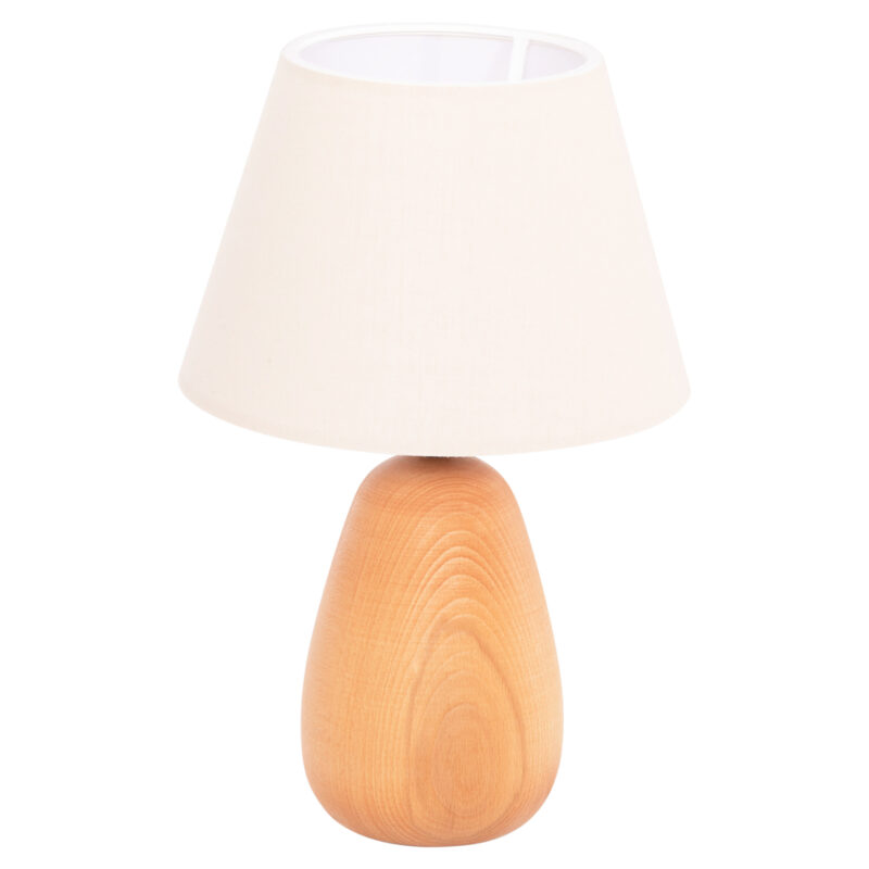 Настолна лампа, Conni, Кремав, Дърво, 23х34см.