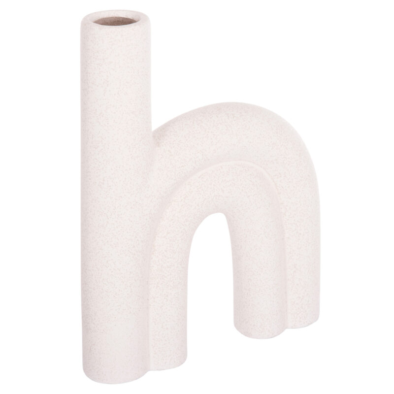 Ваза, HM4638.01, Бял, Керамика, 5х6х34см.