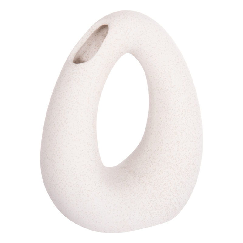 Декоративна ваза, HM4644.01, Бял, Керамика, 16.5х9х20см.