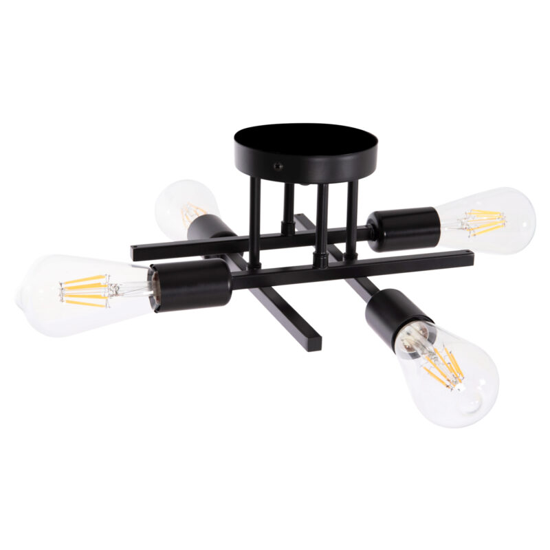 Полилей, LIGHTY, Черен, Пластмаса, 28х28х15см.