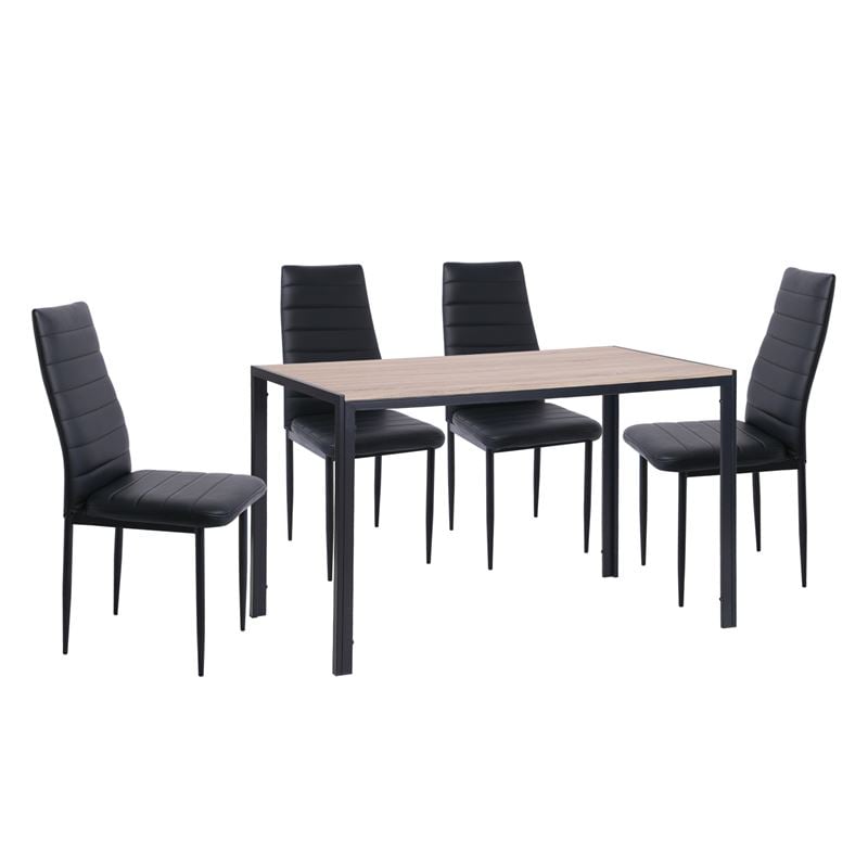 Трапезен комплект, JETTA-GABO, Черен, Метал, 120х70х7540см.