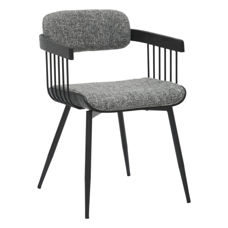 Трапезен стол, HM9973.02, Сив, Текстил, 52х52х76см.