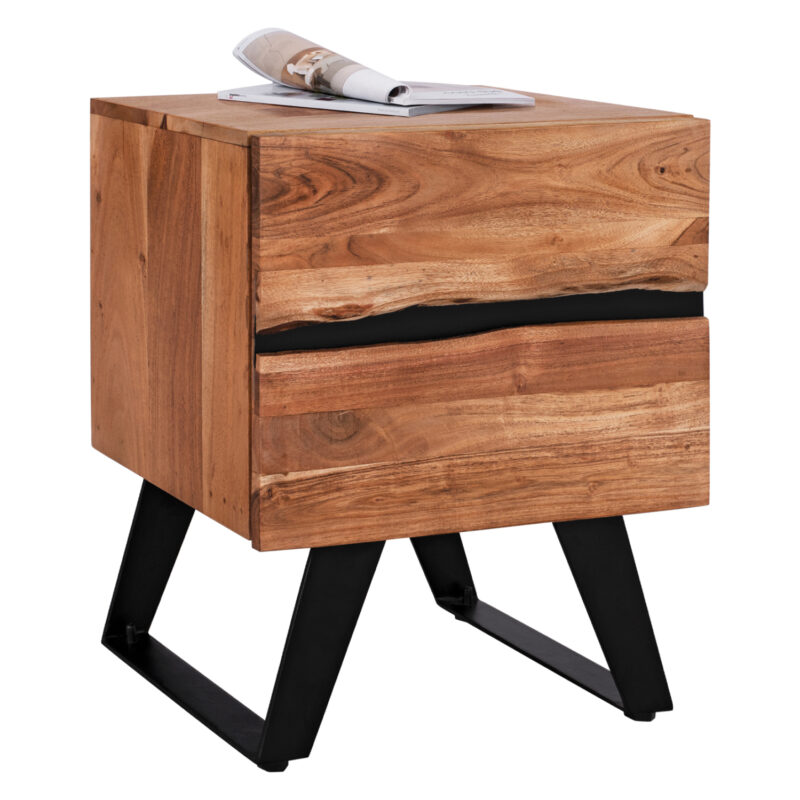 Нощно шкафче, Alicia, Натурален, Дърво, 45х35х56см.