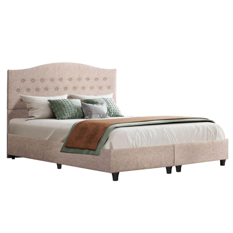 Легло, MALENA, Бежов, Текстил, 150х200см.