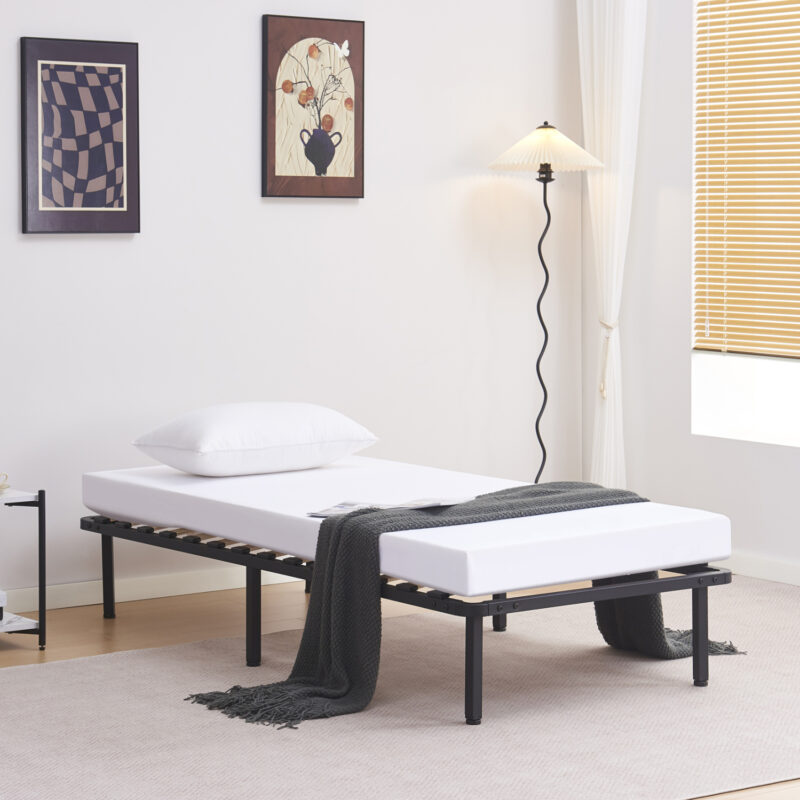 Легло, HM693.01, Черен, Метал, 190х90см.