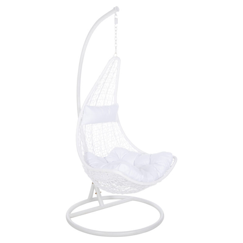 Висящо гнездо, HM5996.03, Бял, Ратан, 95х195см.