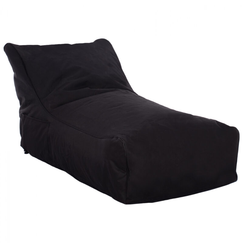 Пуф, Bloom, Черен, Текстил, 106х70х61см.