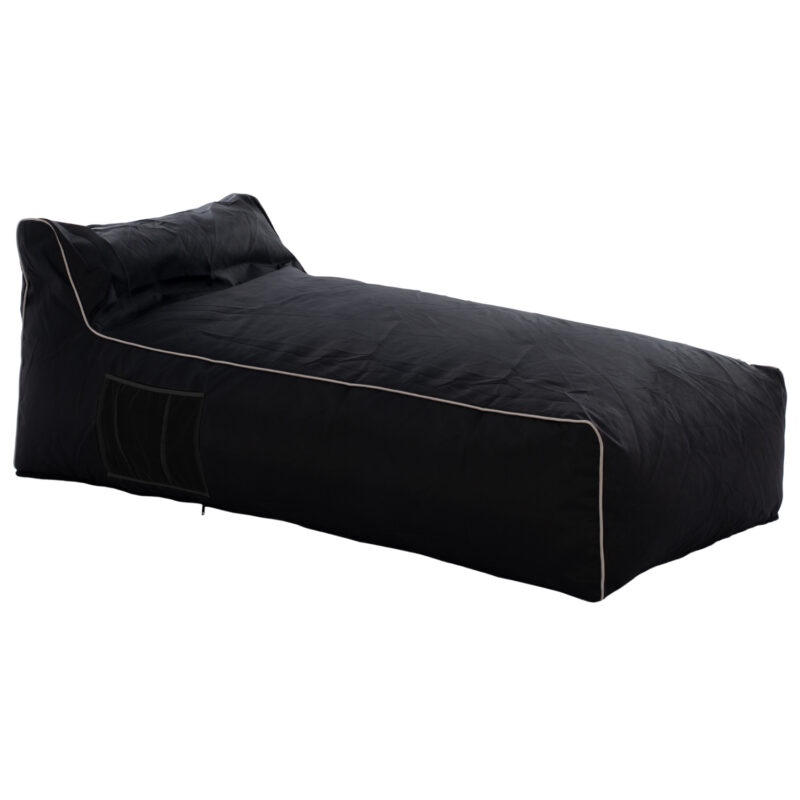 Пуф, WADELIN, Черен, Текстил, 190х80х60см.