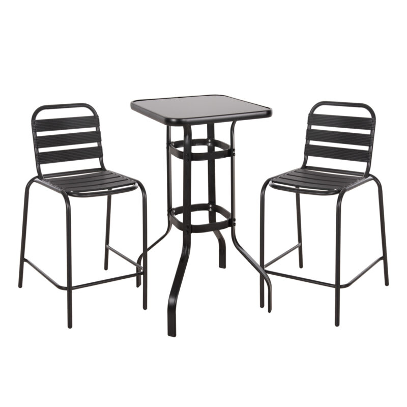 Градински комплект, Laura, Черен, Пластмаса